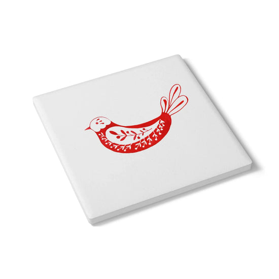 Christmas Coaster - Ceramic Drinks Coaster - Nordic Bird - Crumble and Core