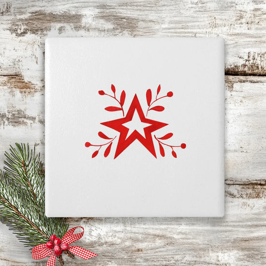 Christmas Coaster - Ceramic Drinks Coaster - Nordic Star - Crumble and Core