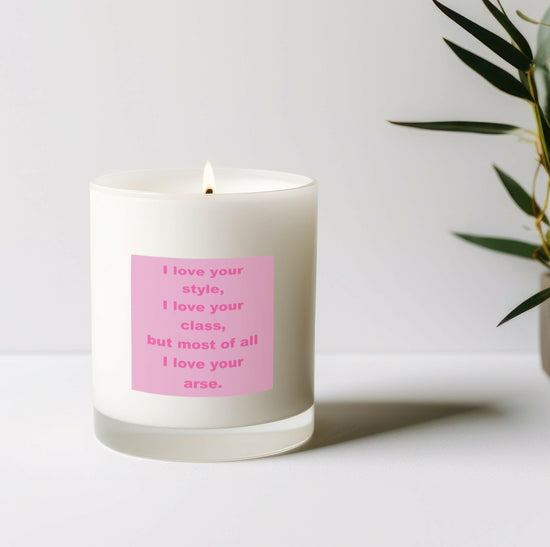 Scented Candle - Humorous Scented Candle for Partner - Funny Sentiment Gift for him or her - Gift Bag Included - Vegan Candle - Crumble and Core