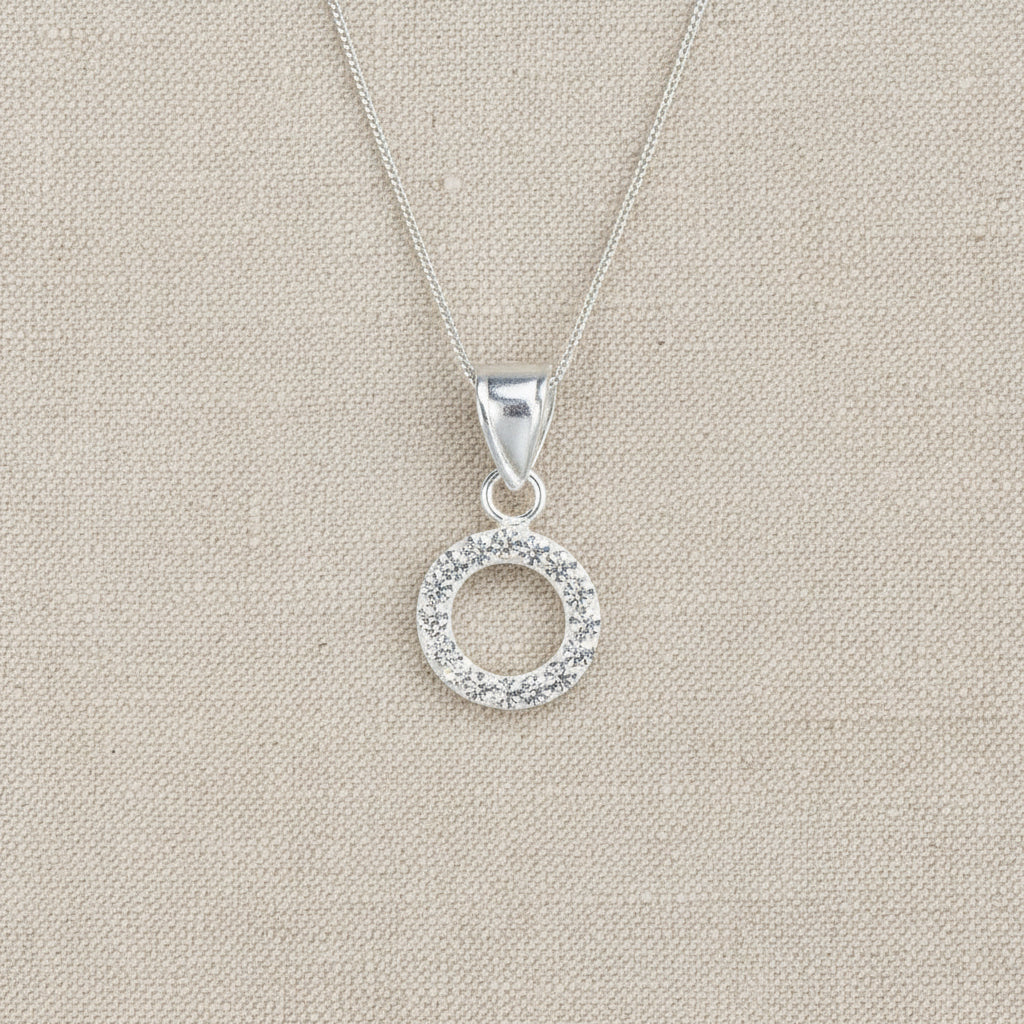 Sterling Silver Jewelled Ring Pendant Necklace - Crumble and Core