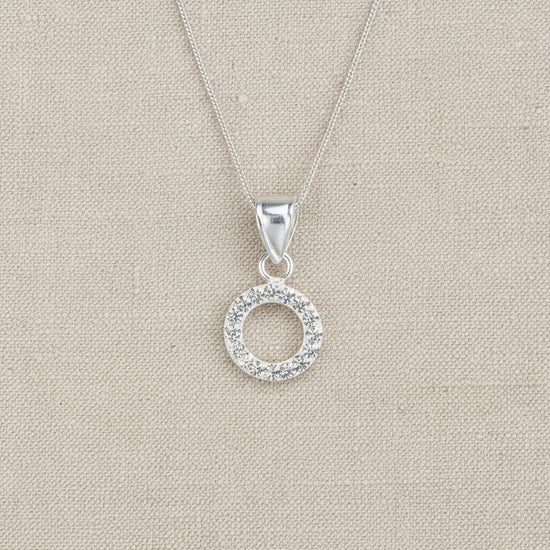 Sterling Silver Jewelled Ring Pendant Necklace - Crumble and Core