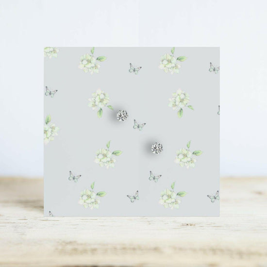 Crystal Silver Stud Earrings – Hypoallergenic 925 Sterling Silver Sparkle - Crumble and Core