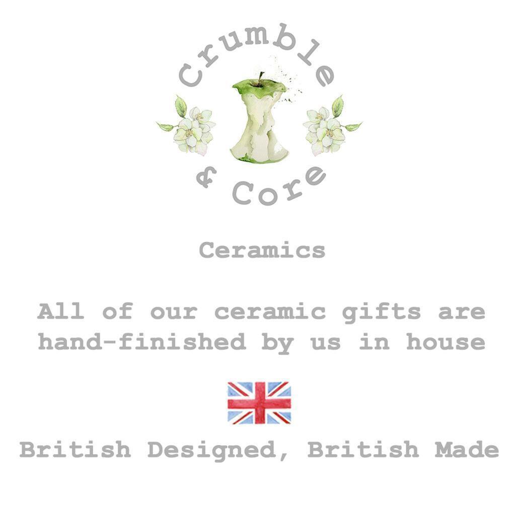 Ceramic Keepsake Hanging Decoration - A6 Greeting Card with Ceramic Keepsake - Rose Cream Home Sweet Home - Crumble and Core