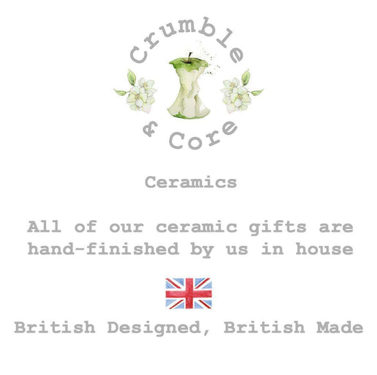 Ceramic Keepsake Hanging Decoration - A6 Greeting Card with Ceramic Keepsake - Rose Cream Home Sweet Home - Crumble and Core