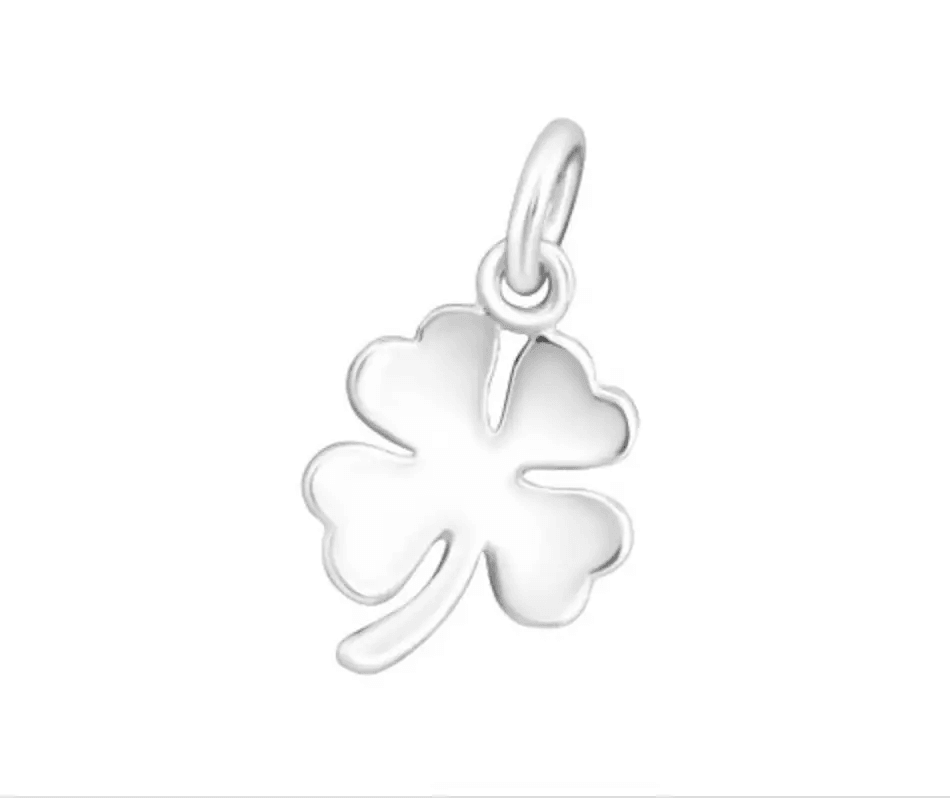 Silver Necklace - Clover Lucky Charm - Good Luck Gift Card - Crumble and Core