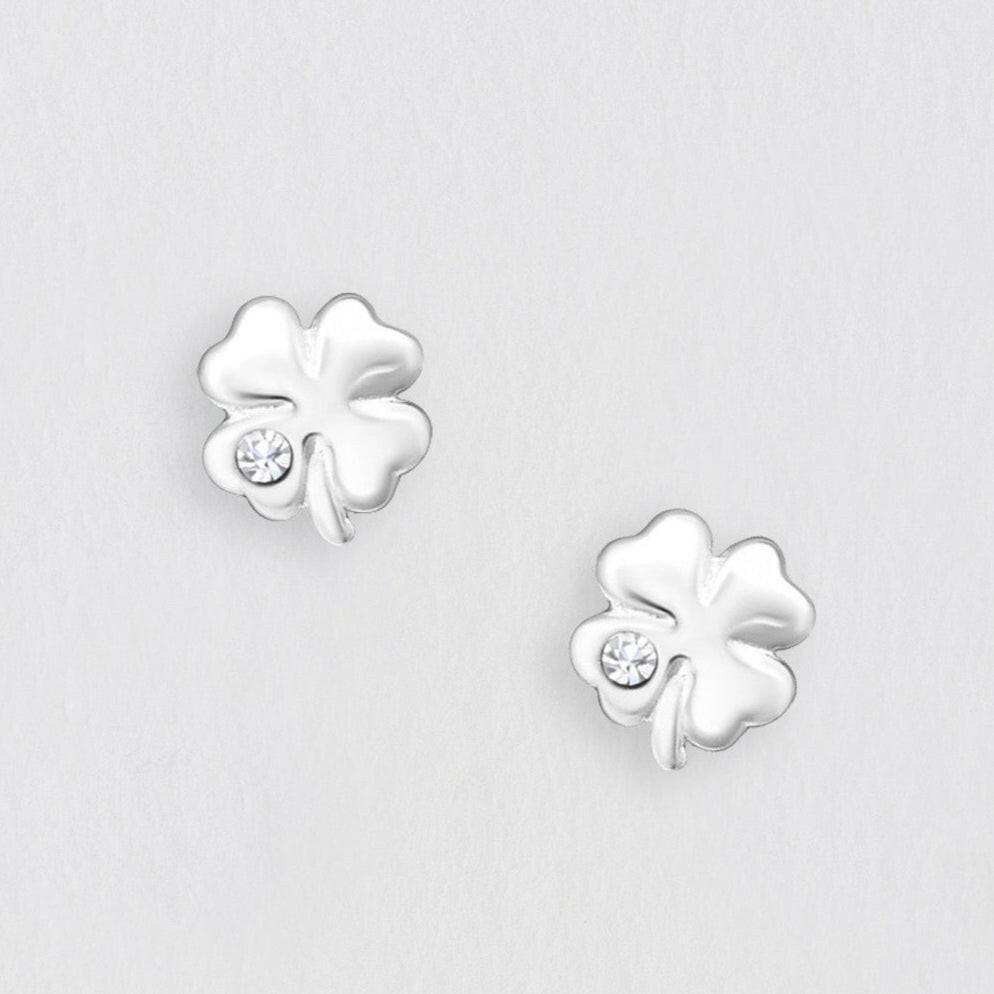 Silver Earring Stud – Hypoallergenic Clover Stud Earrings | Good Luck Charm Gift - Crumble and Core