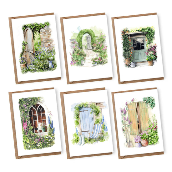 Boxed 'Doorway' pack of assorted A6 cards - Crumble and Core