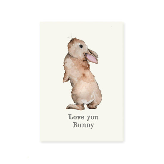 A6 Bunny Love You Bunny Greeting Card with Magnet - Cute Gift for Any Occasion - Crumble and Core