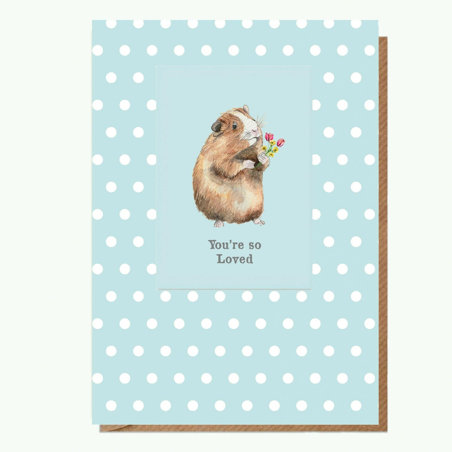 Guinea Pig Youre So Loved - A6 Greeting Card with Magnet Cute Animal Gift - Crumble and Core