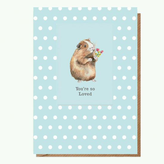Guinea Pig Youre So Loved - A6 Greeting Card with Magnet Cute Animal Gift - Crumble and Core