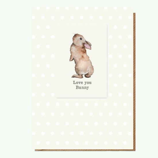 A6 Bunny Love You Bunny Greeting Card with Magnet - Cute Gift for Any Occasion - Crumble and Core