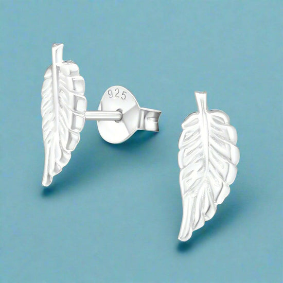 Silver Stud Earrings – Lightweight Feather Design Hypoallergenic Nickel-Free Comfort - Crumble and Core