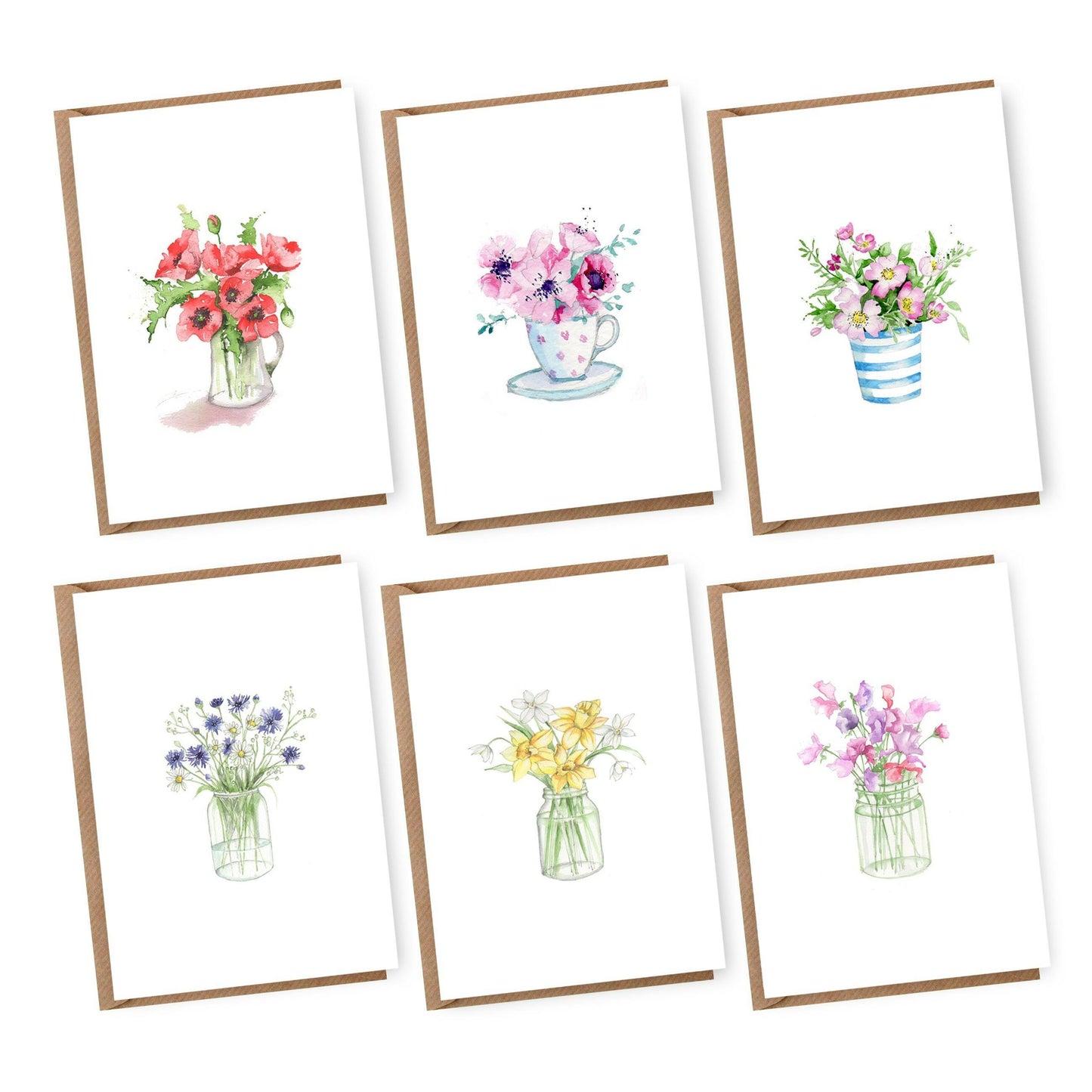 Boxed 'Floral' pack of assorted A6 cards - Crumble and Core