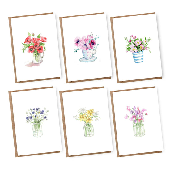 Boxed 'Floral' pack of assorted A6 cards - Crumble and Core
