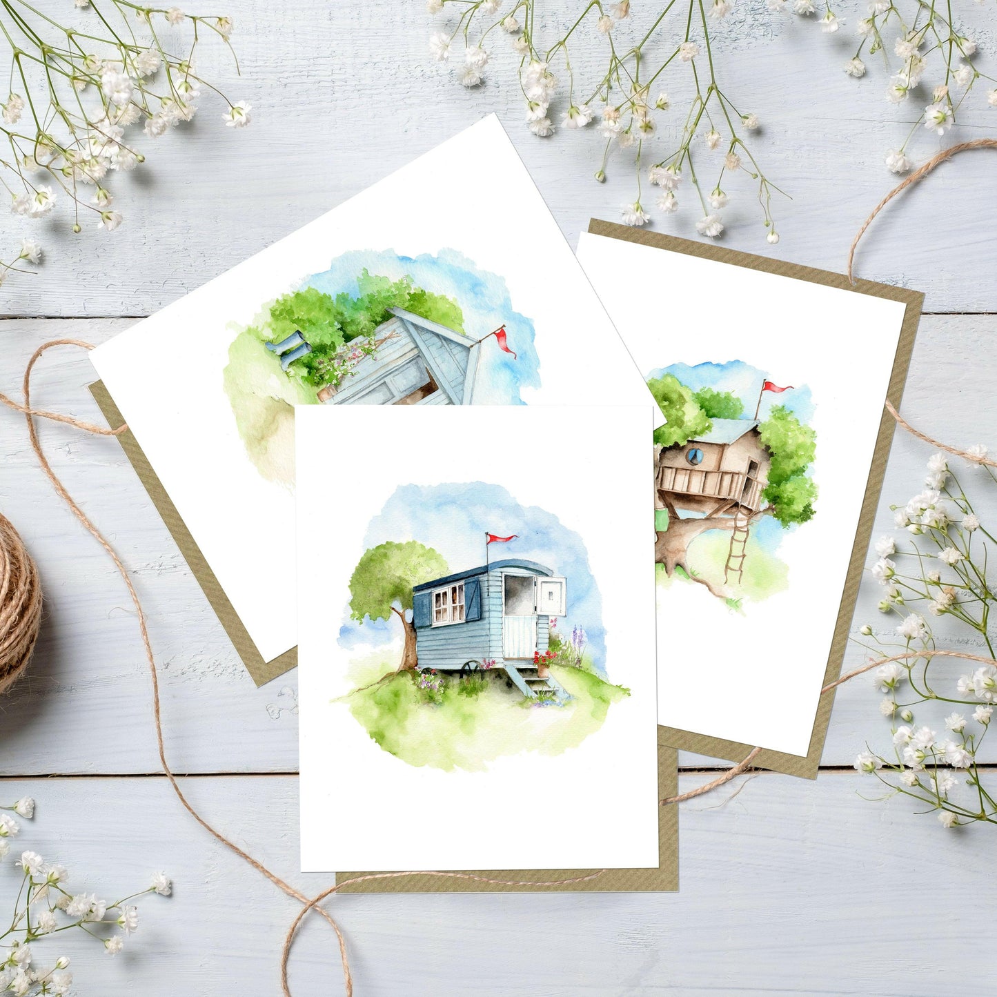 Boxed 'Folk' pack of assorted A6 cards - Crumble and Core