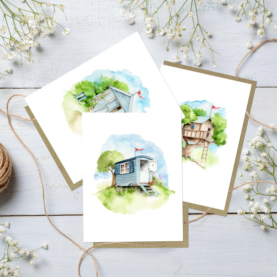 Boxed 'Folk' pack of assorted A6 cards - Crumble and Core