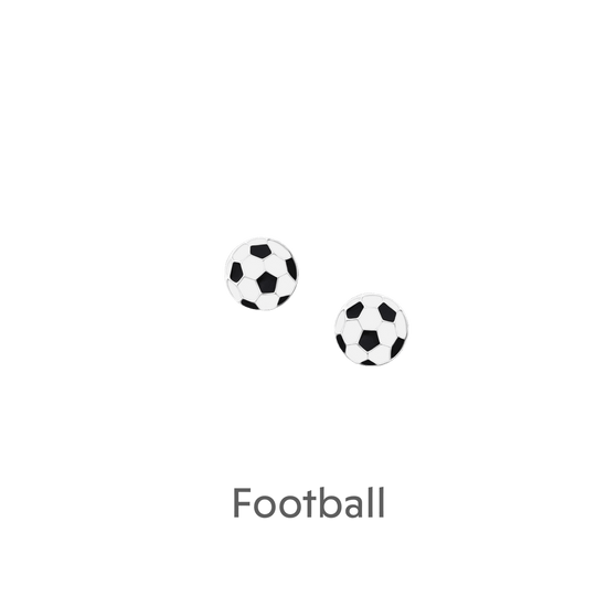 Sterling Silver Football Stud Earrings in a Gift Box - Perfect Gift for Football Fans - Crumble and Core