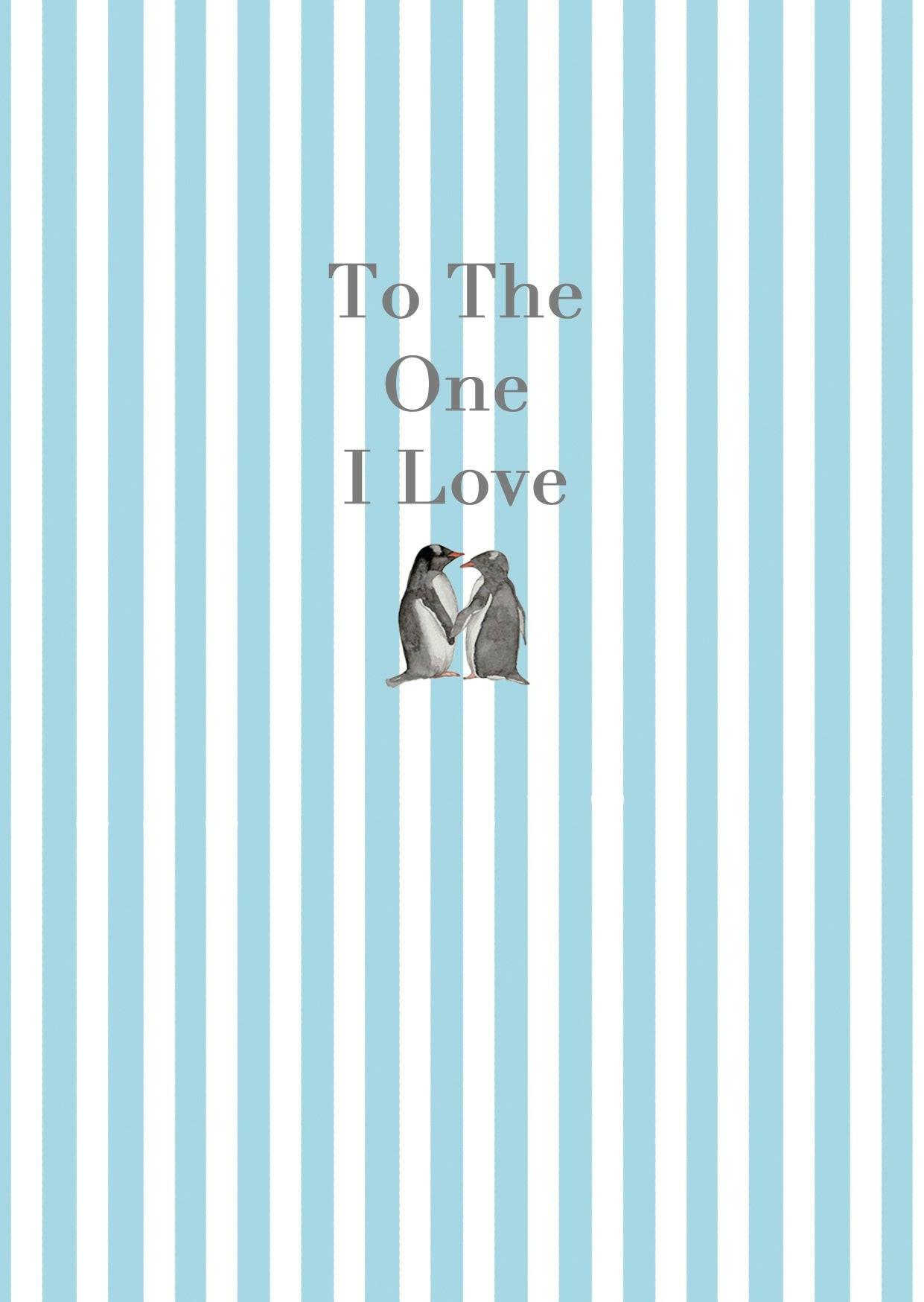 Ceramic Keepsake Hanging Decoration - A6 Greeting Card with Ceramic Keepsake - Penguins Love - Crumble and Core