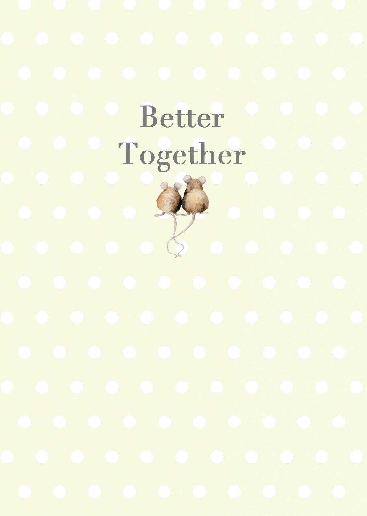 Ceramic Keepsake Hanging Decoration - A6 Greeting Card with Ceramic Keepsake - Mice Better Together - Crumble and Core