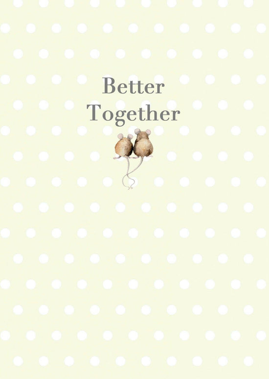 Ceramic Keepsake Hanging Decoration - A6 Greeting Card with Ceramic Keepsake - Mice Better Together - Crumble and Core