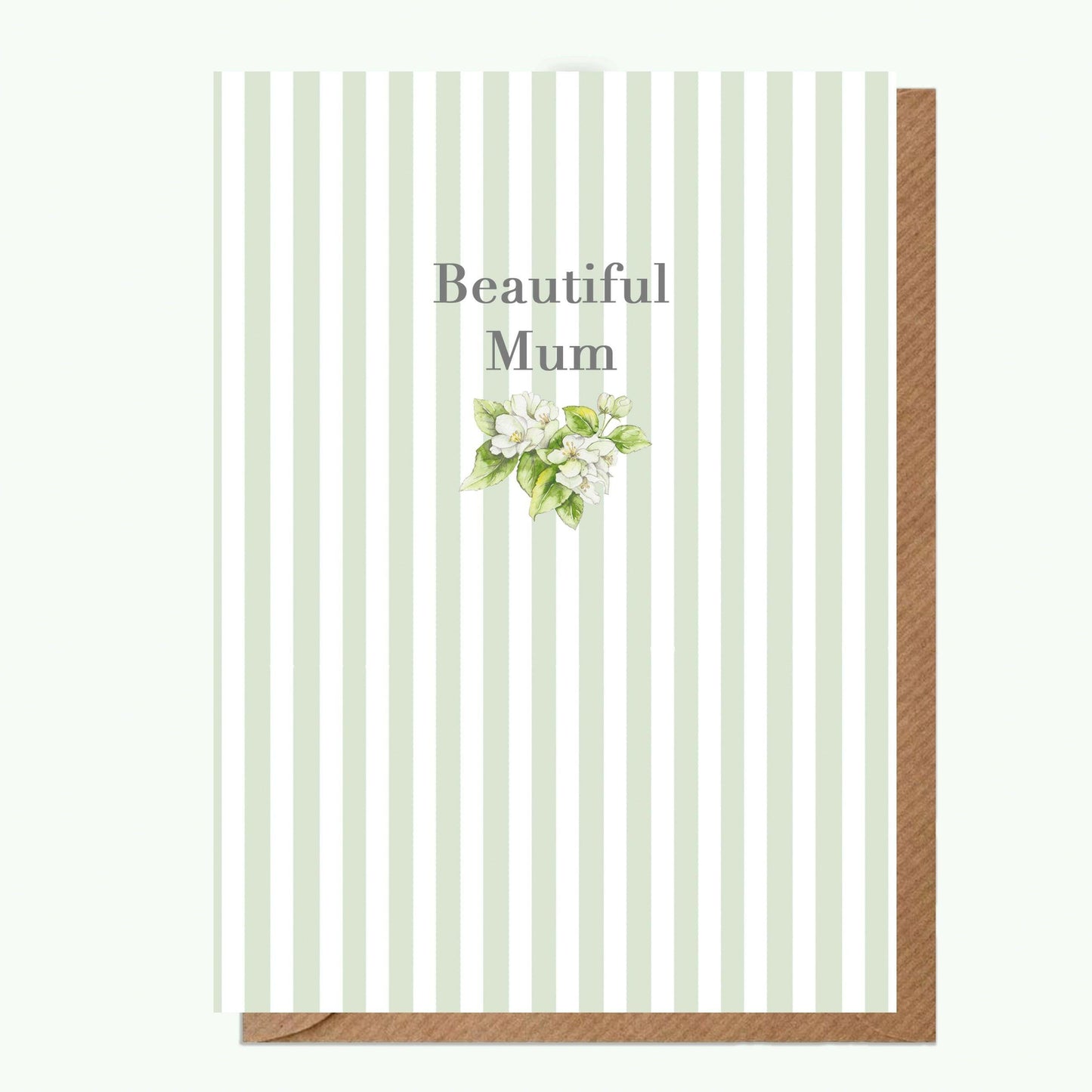 Ceramic Keepsake Hanging Decoration - A6 Greeting Card with Ceramic Keepsake - Blossom Pink Beautiful Mum - Crumble and Core