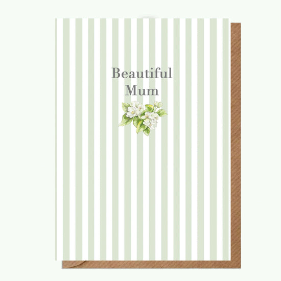 Ceramic Keepsake Hanging Decoration - A6 Greeting Card with Ceramic Keepsake - Blossom Pink Beautiful Mum - Crumble and Core