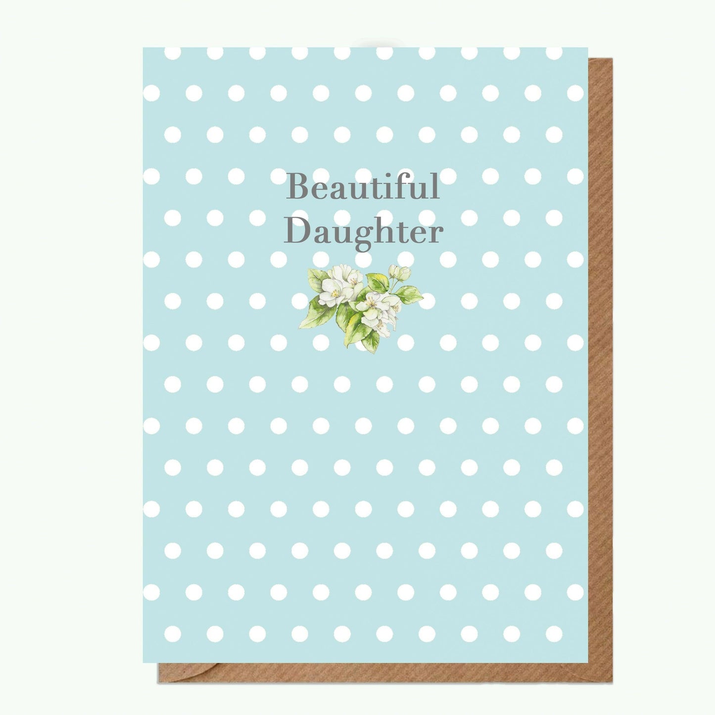 Ceramic Keepsake Hanging Decoration - A6 Greeting Card with Ceramic Keepsake - Blossom Cream Daughter - Crumble and Core