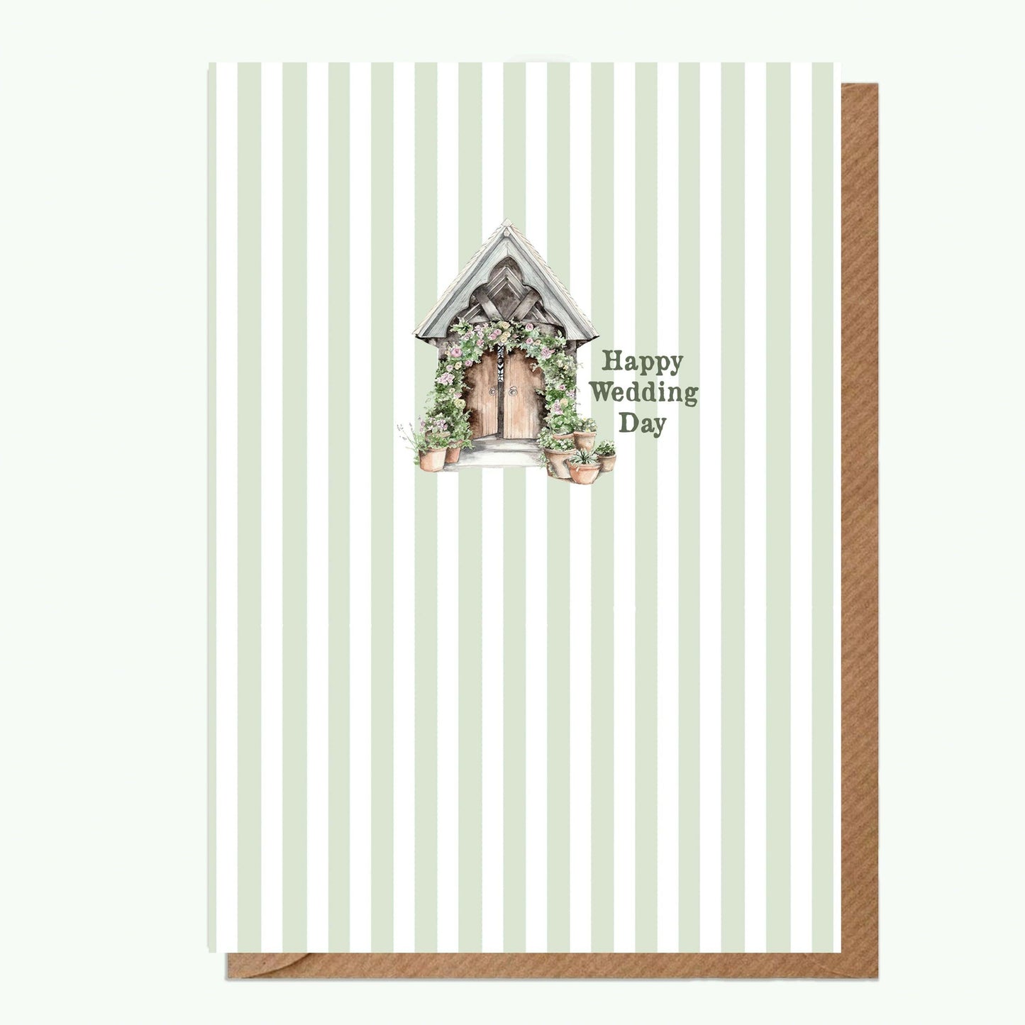 Ceramic Keepsake Hanging Decoration - A6 Greeting Card with Ceramic Keepsake - Wedding Church - Crumble and Core