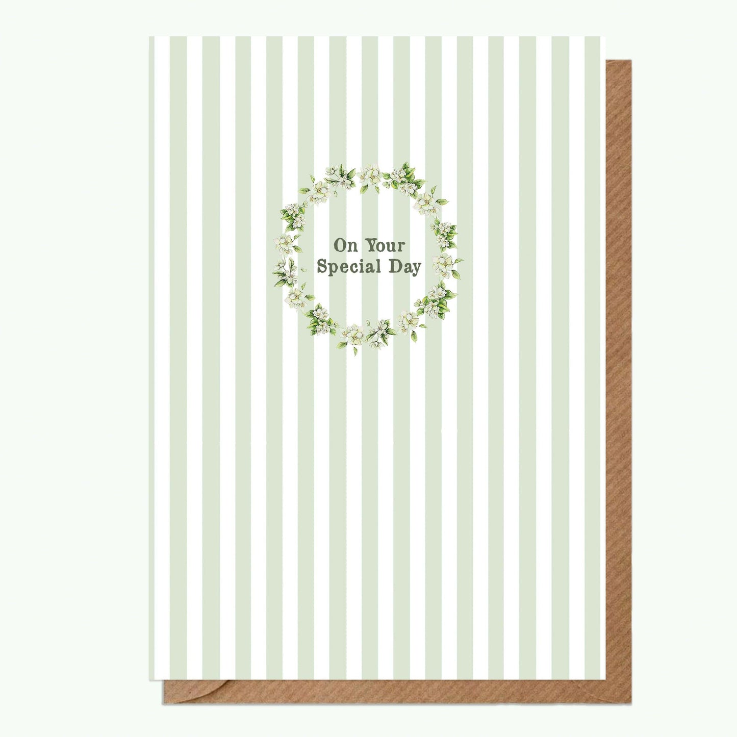 Ceramic Keepsake Hanging Decoration - A6 Greeting Card with Ceramic Keepsake - Special Day Wreath - Crumble and Core