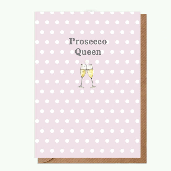 Ceramic Keepsake Hanging Decoration - A6 Greeting Card with Ceramic Keepsake - Prosecco Queen - Crumble and Core