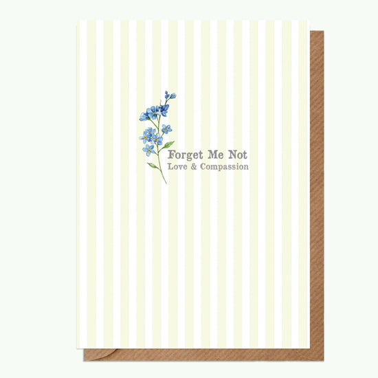 Ceramic Keepsake Hanging Decoration - A6 Greeting Card with Ceramic Keepsake - Flowers Forget Me Not - Crumble and Core