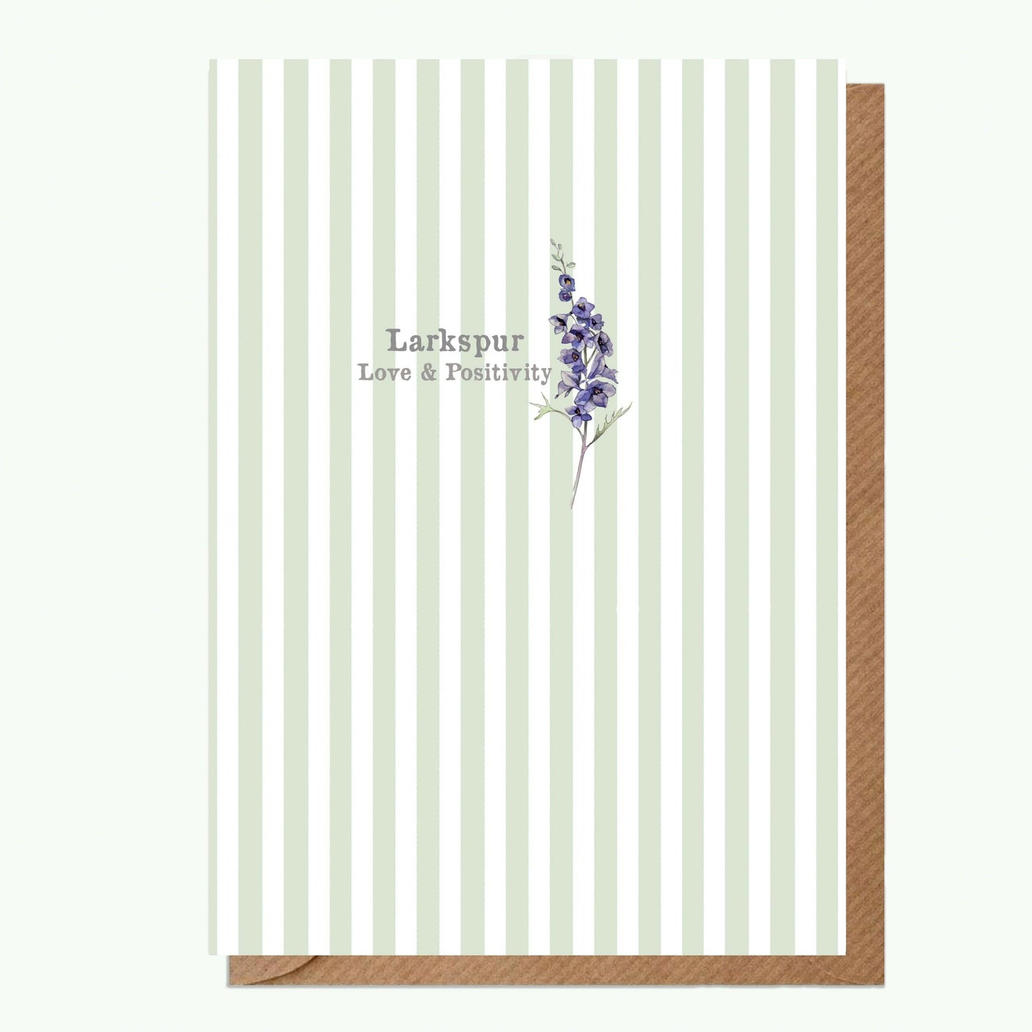 Ceramic Keepsake Hanging Decoration - A6 Greeting Card with Ceramic Keepsake - Flowers Larkspur - Crumble and Core