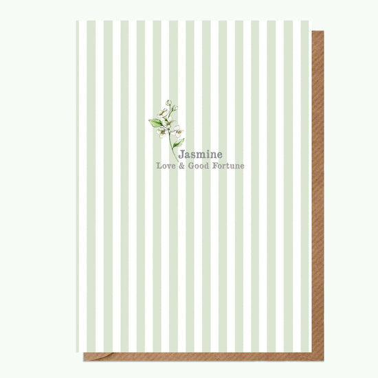 Ceramic Keepsake Hanging Decoration - A6 Greeting Card with Ceramic Keepsake - Flowers Jasmine - Crumble and Core