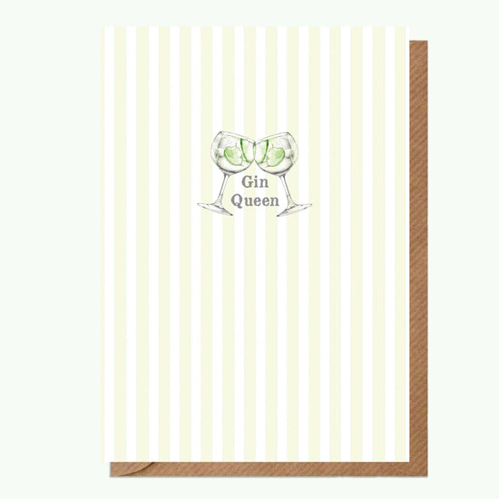 Ceramic Keepsake Hanging Decoration - A6 Greeting Card with Ceramic Keepsake - Gin Queen - Crumble and Core