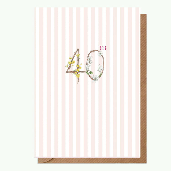 40th Birthday Card with Ceramic Keepsake - Greeting Card for a Memorable Celebration - Crumble and Core