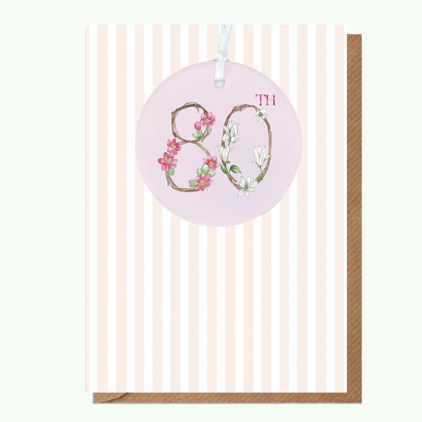 80th Birthday Greeting Card with Ceramic Keepsake - Perfect Gift for a Special Occasion - Crumble and Core