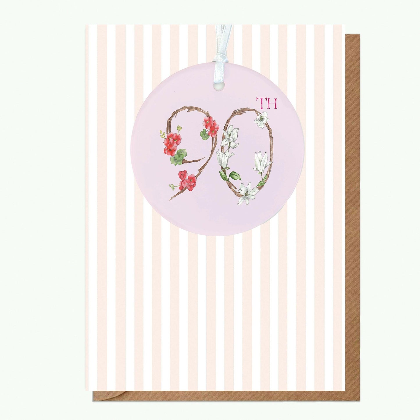 90th Birthday Gift and Card - Greeting Card with Ceramic Keepsake - Crumble and Core