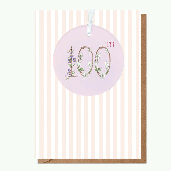 100th Birthday Card Ceramic Keepsake Perfect Gift for Women - Crumble and Core