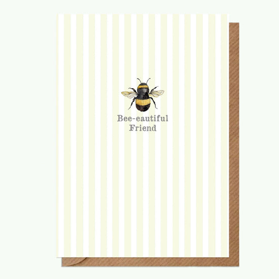 Ceramic Keepsake Hanging Decoration - A6 Greeting Card with Ceramic Keepsake - Bee-eautiful Friend - Crumble and Core