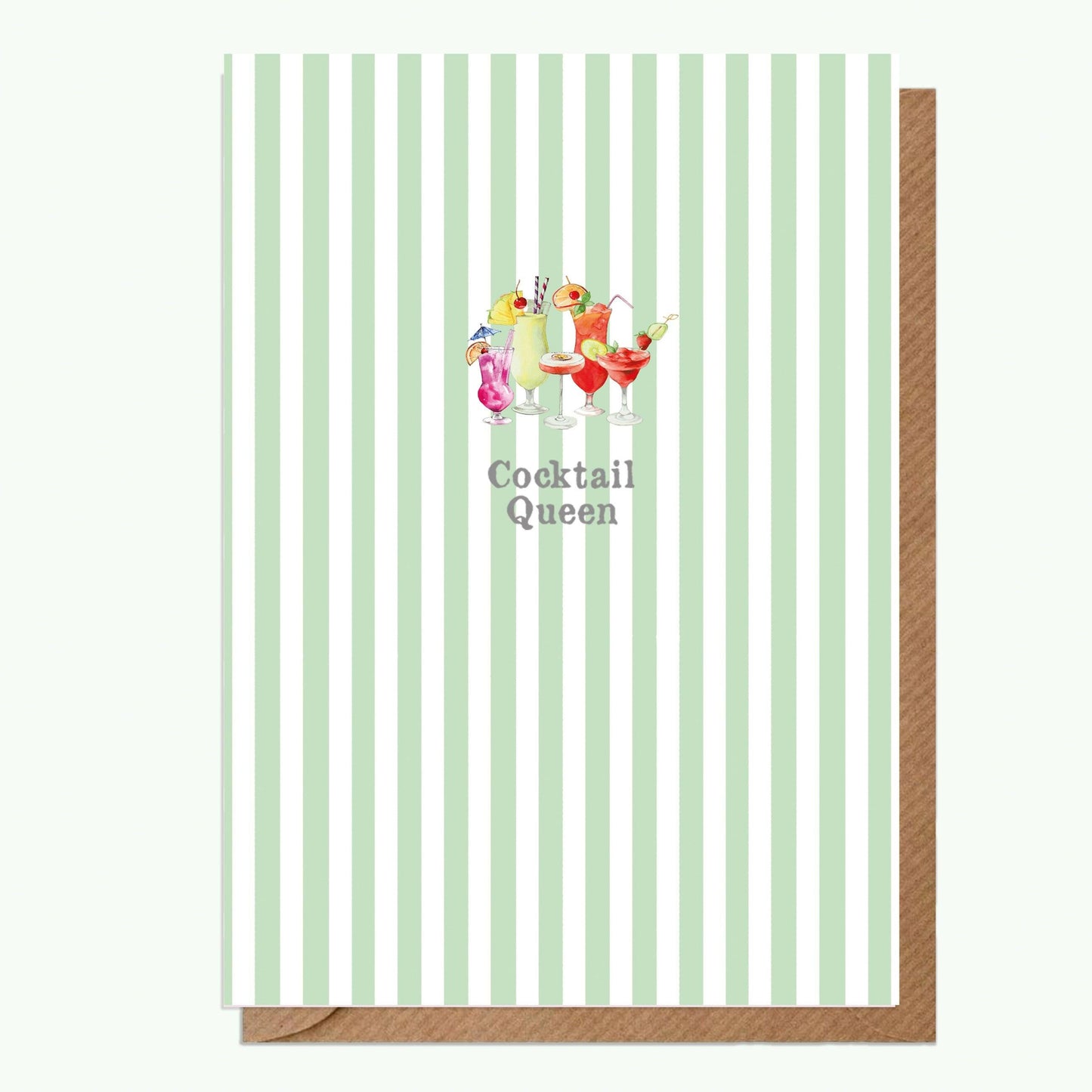 Ceramic Keepsake Hanging Decoration - A6 Greeting Card with Ceramic Keepsake - Cocktail Queen - Crumble and Core