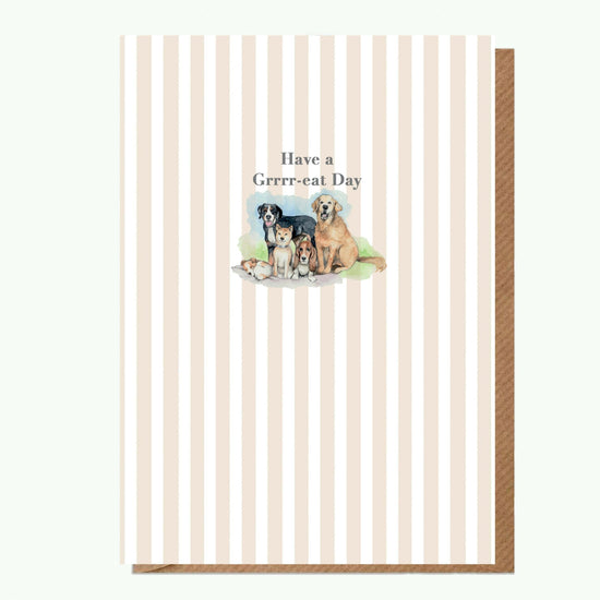 Ceramic Keepsake Hanging Decoration - A6 Birthday Greeting Card with Ceramic Keepsake - Dogs Happy Birthday - Crumble and Core