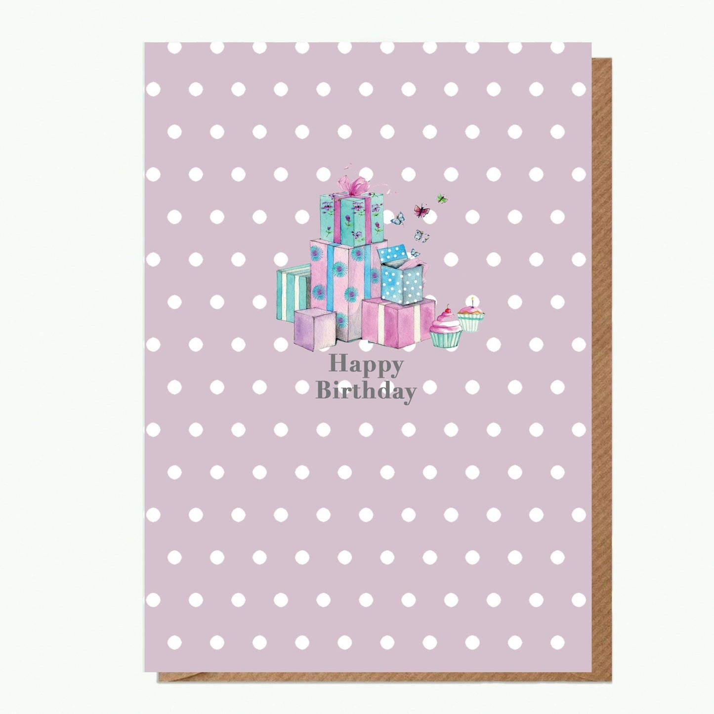 Ceramic Keepsake Hanging Decoration - A6 Birthday Greeting Card with Ceramic Keepsake - Pretty Presents Happy Birthday - Crumble and Core