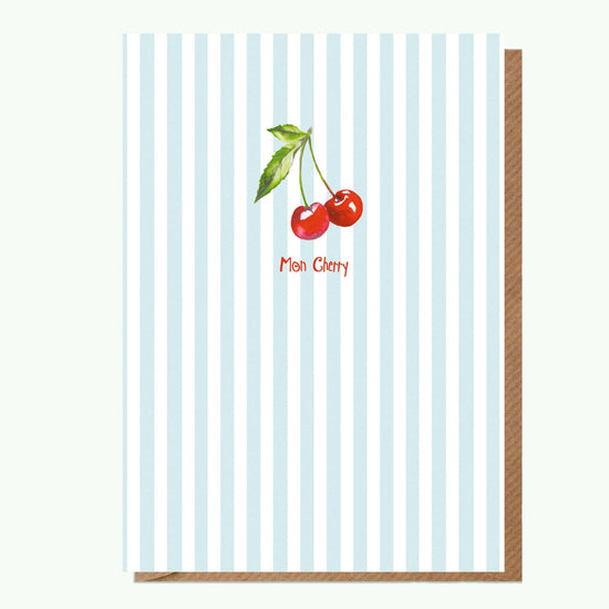 Mon Cherry A6 Greeting Card with matching Ceramic Keepsake - Perfect for Special Loved ones and Friends - Crumble and Core