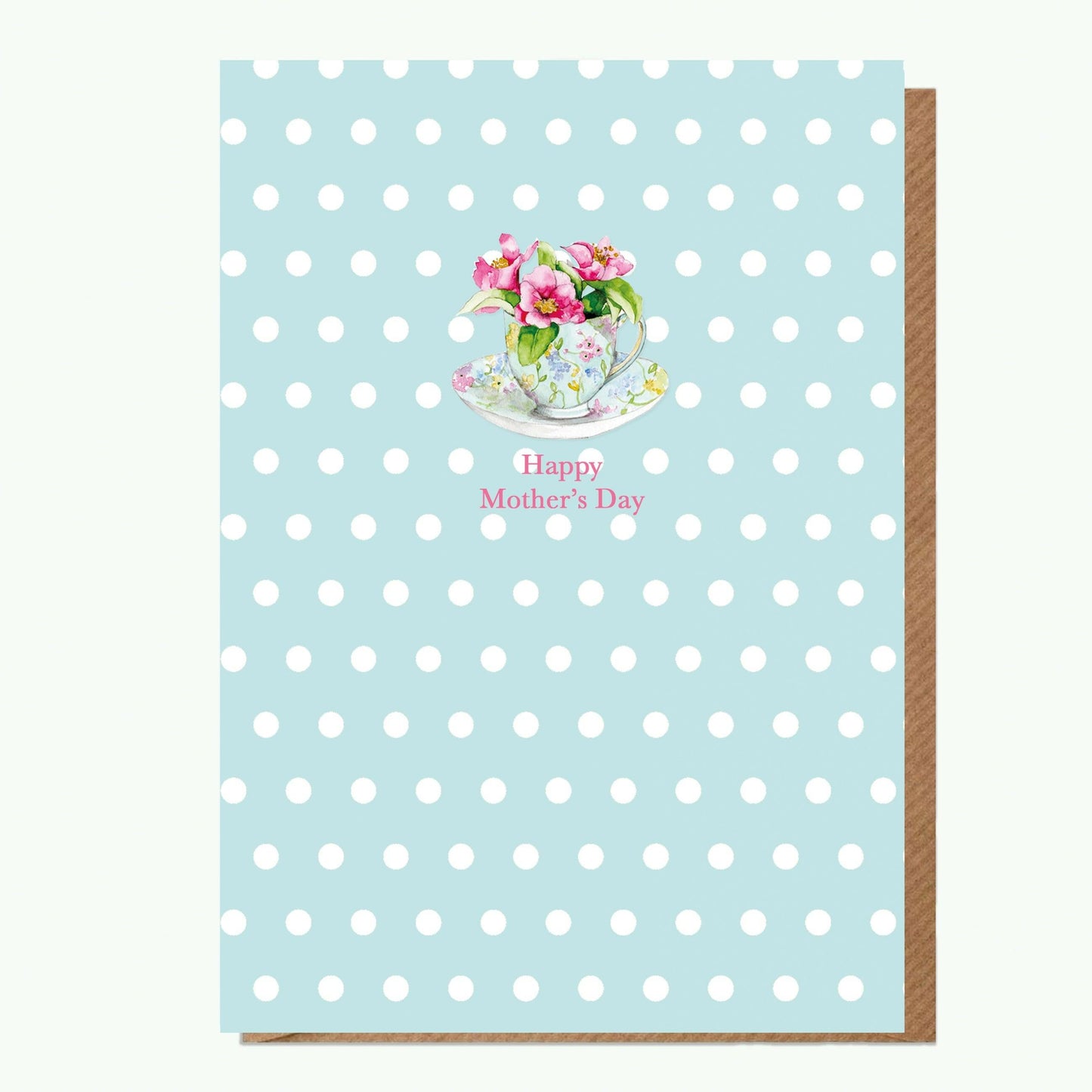 Ceramic Keepsake Hanging Decoration - A6 Greeting Card with Ceramic Keepsake - Tea Cup Mother's Day - Crumble and Core