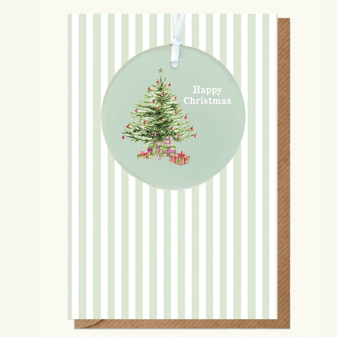 A6 Christmas Tree Greeting Card with Ceramic Keepsake - Perfect for Holiday Gifting - Crumble and Core