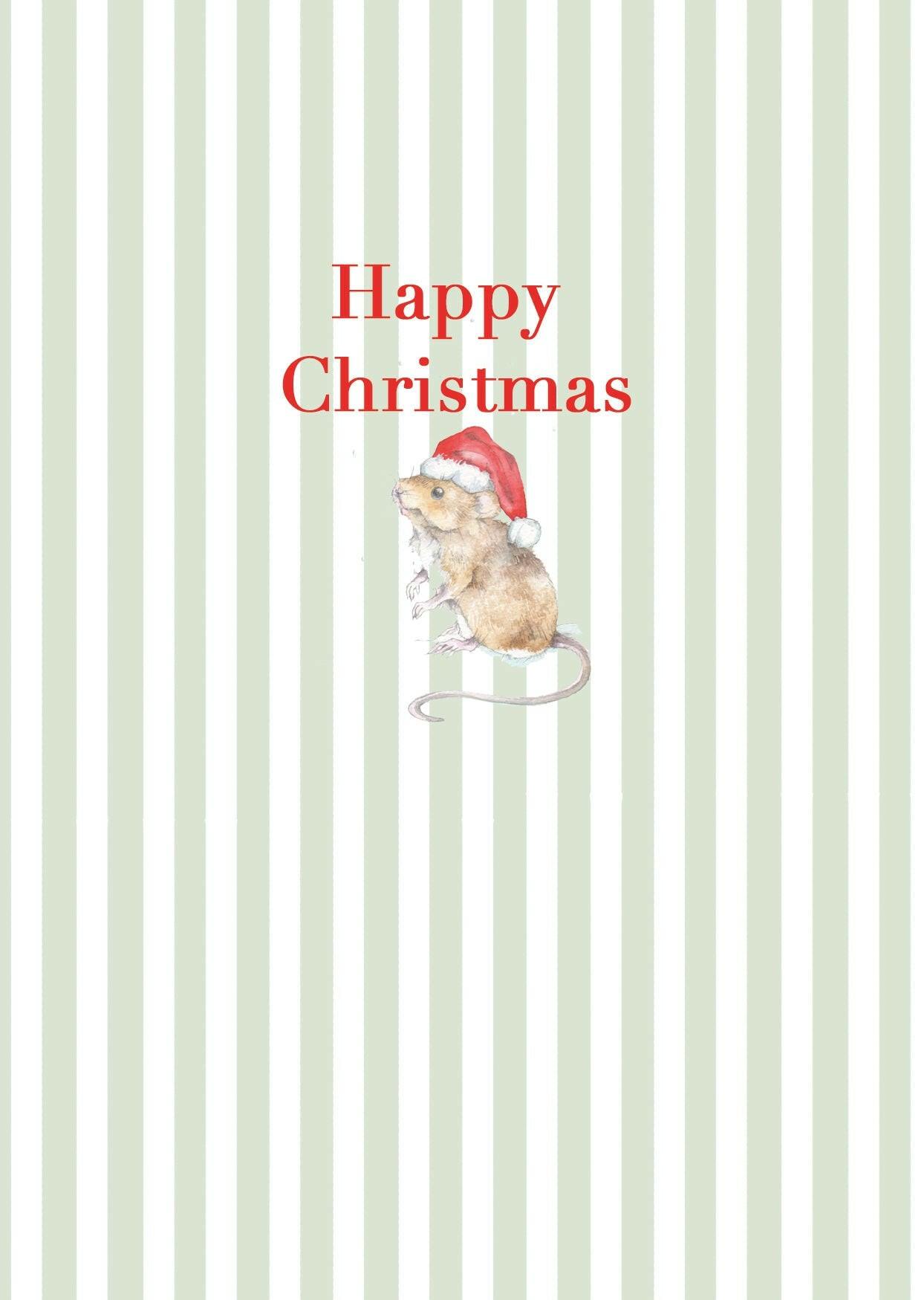 A6 Christmas Mouse Greeting Card with Ceramic Keepsake - Perfect for the Holidays - Crumble and Core