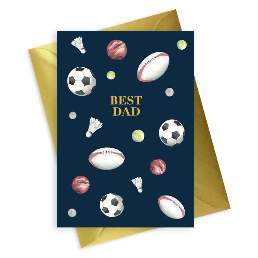 Navy A6 Foiled Greeting Card for Sporty Dads - Mens Collection - Crumble and Core