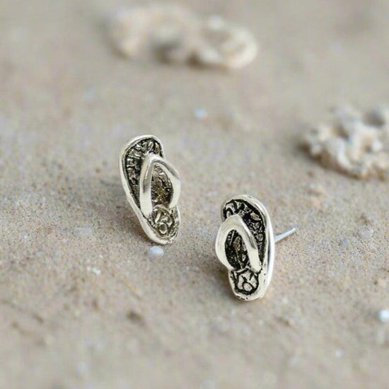 Silver Stud Earrings – Lightweight Flip Flop Design | Hypoallergenic Nickel Free - Crumble and Core