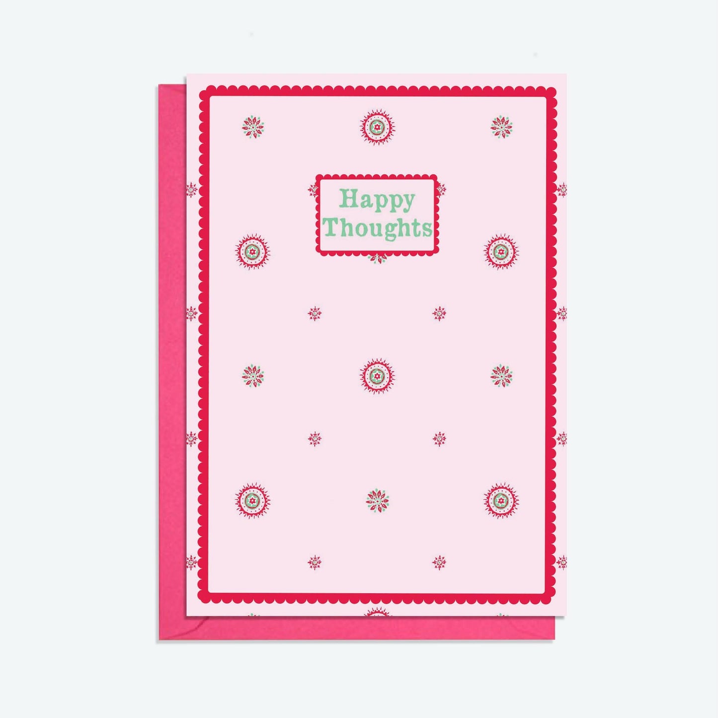 Gold Beaded Pendant Necklace and Happy Thoughts Card Gift Set - Crumble and Core