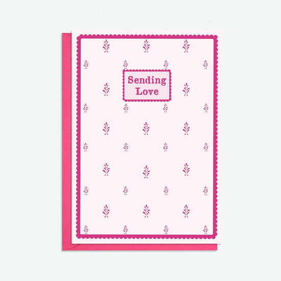 Gold Pearlescent Pendant Necklace and Sending Love Card Gift Set - Crumble and Core